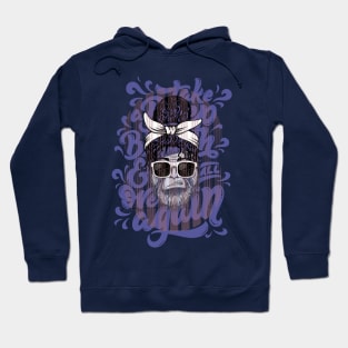 Beard glasses graffiti style Hoodie